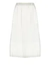 Fabiana Filippi Linen Skirt With Elastic Waistband And Sheer Fabric In White