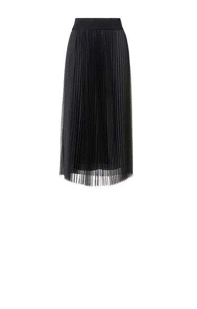 Fabiana Filippi Pleated Tulle A-line Midi Skirt In Black