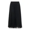 Fabiana Filippi Sheer Midi Skirt Pleats Elastic Waistband In Black