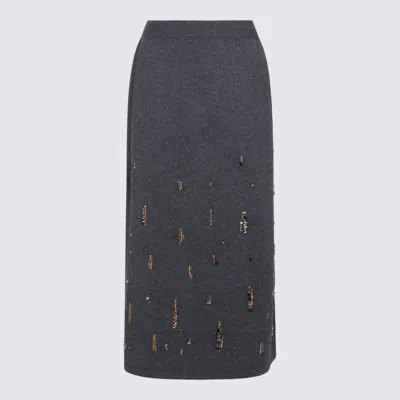Fabiana Filippi Skirts Denim Grigio In Gray