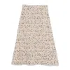 Fabiana Filippi A-line Beige Tweed Midi Skirt With High Waist And Straight Hem In Neutral