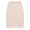 Fabiana Filippi Textured Midi Skirt With Fringe And Sequins In Neutral