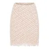 Fabiana Filippi Textured Midi Skirt With Fringe And Sequins In Pink