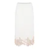 Fabiana Filippi Platinum Wool Blend Lace Band Pencil Skirt In White