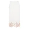 Fabiana Filippi Platinum Wool Blend Lace Band Pencil Skirt In White