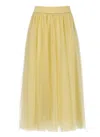 Fabiana Filippi A-line Tulle Midi Skirt In Yellow