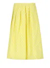 Fabiana Filippi Polka-dot Midi Pleated Skirt In Yellow