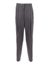 Fabiana Filippi Slate-coloured Boiled Wool Jersey Trousers In Gray