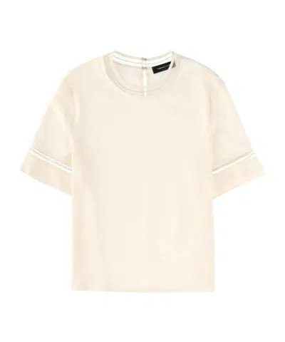 Fabiana Filippi Short Sleeved Embellished Detail T-shirt In Neutral