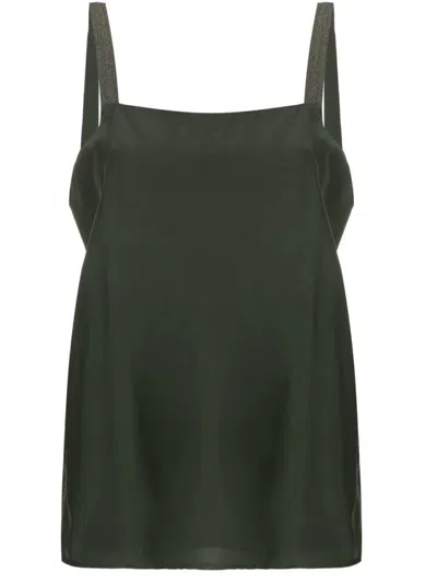FABIANA FILIPPI FABIANA FILIPPI SLEEVELESS BLACK TOP WITH SQUARE NECKLINE