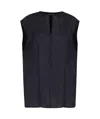 Fabiana Filippi Loose V-neck Sleeveless Top In Black