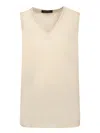 FABIANA FILIPPI FABIANA FILIPPI SLEEVELESS BLOUSE WITH V-NECKLINE AND MONILE TRIM