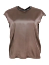 Fabiana Filippi Silk Blend Top In Bronze