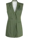 Fabiana Filippi Sleeveless Double-breasted Blazer In Green