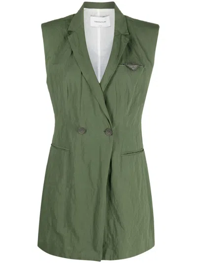 Fabiana Filippi Sleeveless Double-breasted Blazer In Green