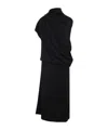 Fabiana Filippi Draped Black Dress With High Neckline And Asymmetrical Design In Black