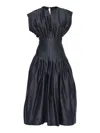 Fabiana Filippi Sleeveless Dress With Pleated Waist And Keyhole Detail In Black
