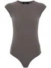 Fabiana Filippi Sleeveless Jersey Bodysuit In Grey