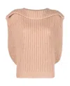 Fabiana Filippi Sleeveless Knit Top In Nude