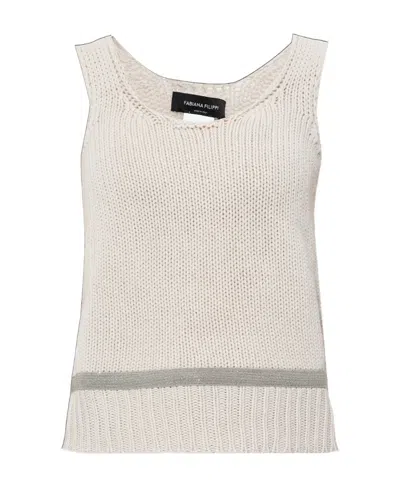 Fabiana Filippi Sleeveless Knitted Vest In Ivory