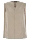 Fabiana Filippi Sleeveless Linen Top With Gathered Back In Neutral