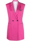Fabiana Filippi Sleeveless Merino-wool Blazer In Pink
