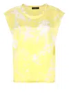 Fabiana Filippi Sleeveless Silk Top With Contrasting Color Pattern In Yellow/white