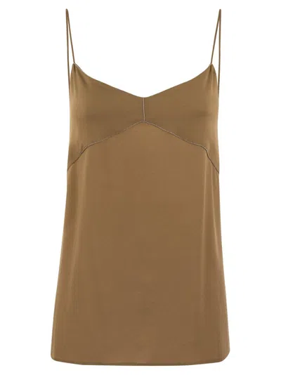 Fabiana Filippi Sleeveless Tank Top In Beige