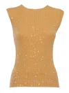 Fabiana Filippi Sleeveless Top With Paillettes In Orange