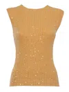 Fabiana Filippi Sleeveless Top With Paillettes In Orange