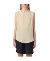 Fabiana Filippi Sleeveless Vest With Round Neck In Nude