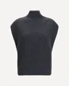 Fabiana Filippi Sleeveless Wool Sweater With Sequins In Gray
