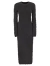 Fabiana Filippi Merino Wool Knit Dress With Embossed Effect In Black