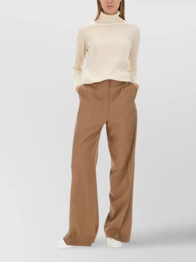 Fabiana Filippi Slim Fit Cashmere Turtleneck Sweater With Ribbed Accents