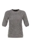 Fabiana Filippi Slim-fit Jumper With Embossed Finish In Gray