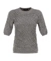 Fabiana Filippi Slim-fit Jumper With Embossed Finish In Gray