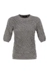 Fabiana Filippi Slim-fit Jumper With Embossed Finish In Gray