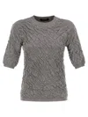Fabiana Filippi Slim-fit Jumper With Embossed Finish In Gray