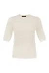 Fabiana Filippi Slim-fit Jumper With Embossed Finish In White