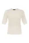 Fabiana Filippi Slim-fit Jumper With Embossed Finish In White