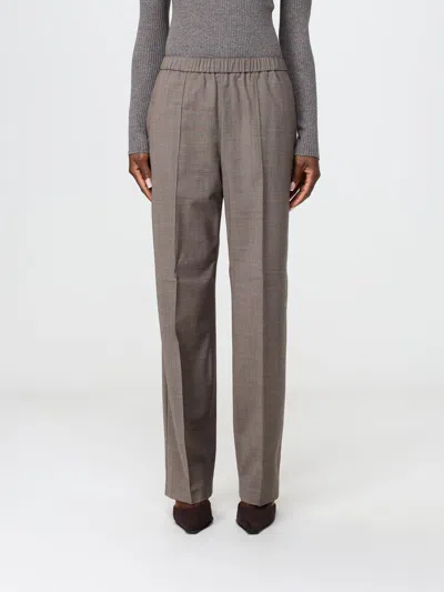 Fabiana Filippi Slim Fit Wool Blend Skinny Trousers With Monile Detail In Gray