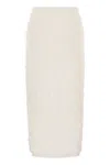 Fabiana Filippi Slim Skirt With Embossed Finish In Neutral