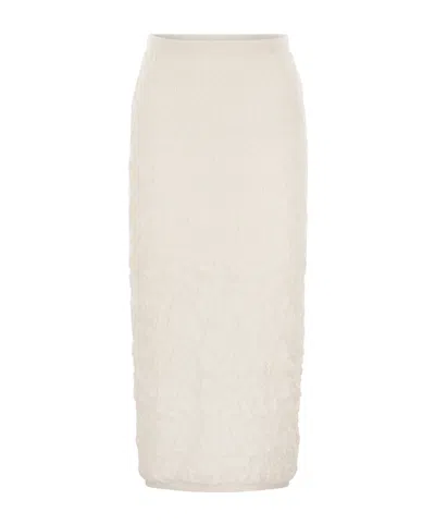 FABIANA FILIPPI SLIM SKIRT WITH EMBOSSED FINISH