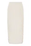 Fabiana Filippi Slim Skirt With Embossed Finish In White