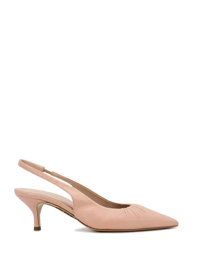 Fabiana Filippi Slingback Pumps With Pointed Toe And Gathered Detail In Cipria
