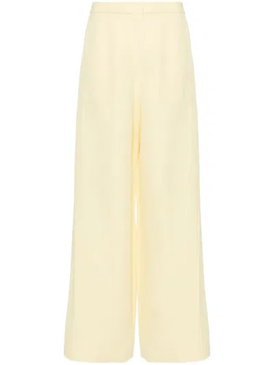 Fabiana Filippi Slub-texture Straight Trousers In Yellow