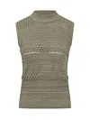 Fabiana Filippi Crew Neck Knitted Vest In Green