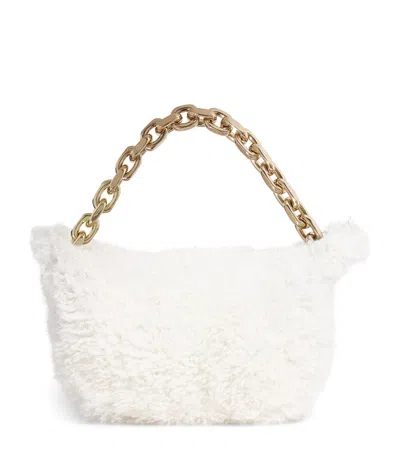 Fabiana Filippi Small Shearling Shoulder Bag In White