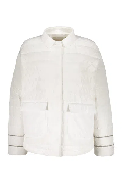 Fabiana Filippi Snap Button Fastening Down Jacket In White