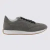 Fabiana Filippi Suede Sneakers With Rubber Sole And Stitching In Multi